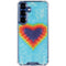 Liquid Blue Tie Dye Heart Galaxy S25 Clear Case